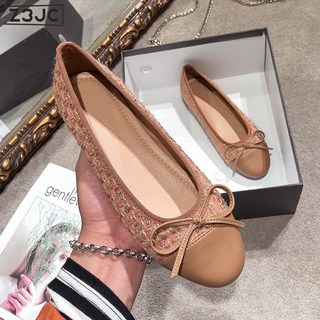 Z3JC 春季新款淺口單鞋女軟底豆豆鞋平底大碼女鞋41一43