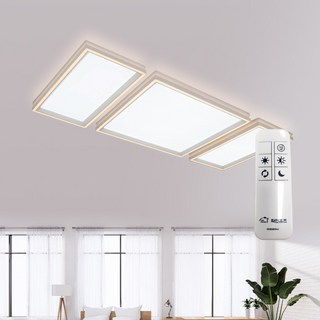 파인홈즈 LED 홈조명 P타입 시리즈 거실등 방등 무드등 리모컨 플리커프리 AS3년, 340X660X340 115W 세트