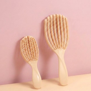 에비노 두피케어 헤어 빗 간편세척 브러쉬 대 소 세트, 1개, 누디베이지