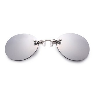 매트릭스 모피어스 코에 걸치는 무테 프레임 없는 미니 클립형 안경 선글라스 코글라스 웃긴 인싸 여성 남성 인싸템 실버