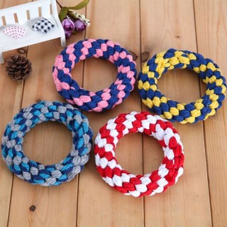 강아지 장난감 이갈이 터그놀이 실타래 도넛 로프, 1개, 매듭볼-랜덤