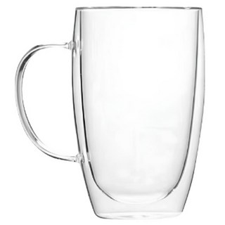 熾咖啡雙層玻璃杯，耐熱隔熱玻璃水杯，冷熱飲皆宜，簡約時尚咖啡杯, 透明, 1個