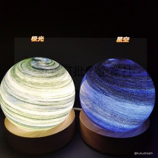 宇宙浪漫星球燈 行星水晶球擺件 來自星空的溫柔, 唯美晨曦,USB插電款