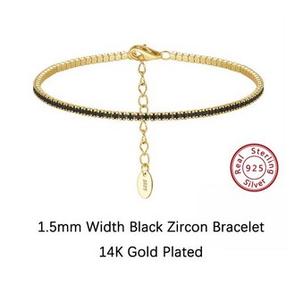 테니스 팔찌 모이사나이트 랩 다이아 스파클링 925 스털링 실버 무티 컬러 큐빅 지르콘 1.5mm 2mm 3mm 4mm 체인