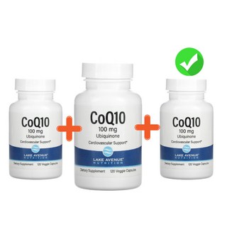 Lake Avenue Nutrition BioPerine 함유 CoQ10 100mg 베지 소프트젤 150정, 120정, 3개