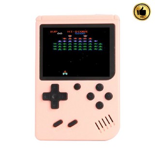 포켓 레트로 게임기 휴대용 미니게임기 500종 고화질 고전게임 추억의게임 미니 게임콘솔 TV연결 오락기 어린시절 추억, 핑크색
