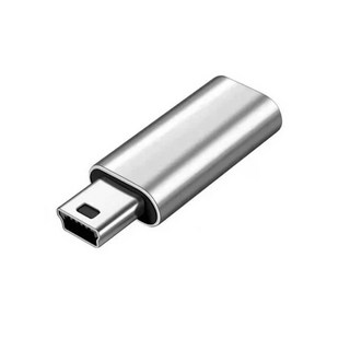 勁昕科技 Type-C母轉Mini USB公鋁合金轉接頭充電數據線, 銀色, 1個