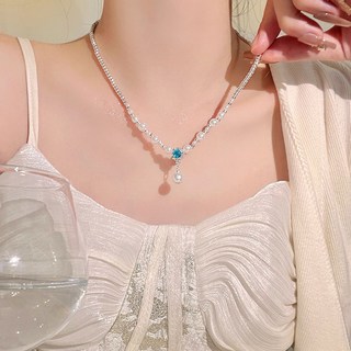 輕奢款法式項鏈女2024年新款氣質簡約日落派對女高級感珍珠項鏈