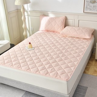 사계절 여름 누빔 침대패드 베개커버 세트