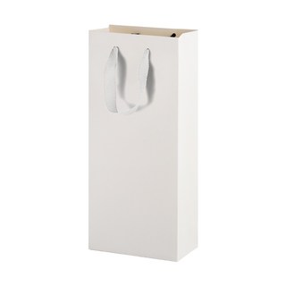 白色 葡萄酒手提紙袋, 雙支用, 50個