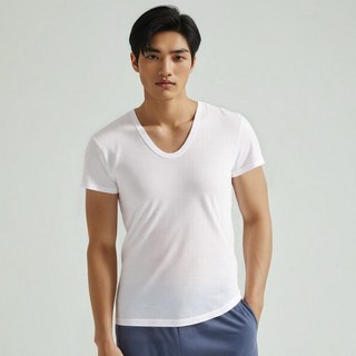 [TRY]남성 순면100 화이트런닝 U넥T셔츠 반팔런닝3매세트