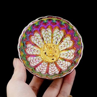 七彩孔雀蓮花陶瓷茶杯 大號主人杯 建盞茶盞 妖妃茶杯 孔雀杯 窯變茶杯 幻彩蓮花杯, 1個, 03款+盒裝