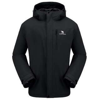 CAMEL CROWN 남성 겨울 바람막이 점퍼 방풍 방수 후드 등산복 아웃도어 보온 의류 방한 트렌치코트 자켓 블랙