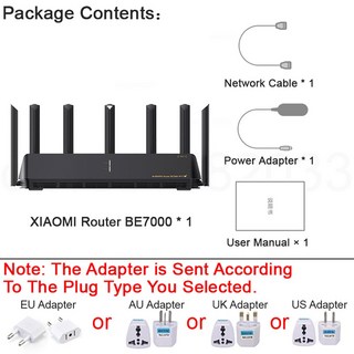 jia 라우터 be7000 포트 이더넷 트라이밴드 5g 버전 ofdma 어댑터가 wifi7 3gbps usb, EU 플러그, ter