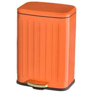 Mega 復刻輕奢不鏽鋼靜音垃圾桶, 外桶 22 x 15 x 32cm + 內桶 22 x 14.5 x 28cm, 艾瑪橙, 1個
