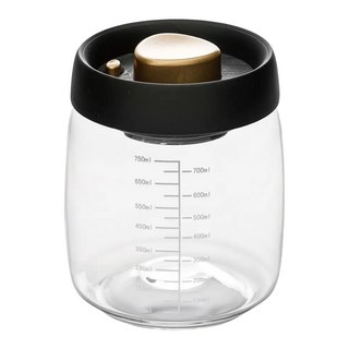 NEEDS 日本節省時間真空密封罐800ml 料理調味罐 刻度收納罐 耐熱玻璃醃漬罐 - 醃蘿蔔/泡菜/梅子適用, 1個