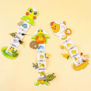 mi 민화샵 동물 한살이 성장 북아트 - 피규어포함 동물성장과정 성장피규어 동물피규어 자연관찰키트, 개구리, 1개, 개구리