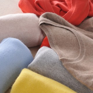 圓領修身純色羊毛衫 - 秋冬新款大碼針織毛衣