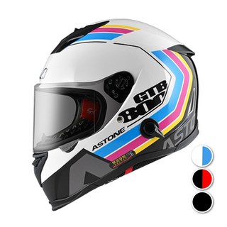 安信騎士 ASTONE GTB800 AO35 彩繪 全罩式安全帽 輕量化 通風 內墨鏡, 白藍,L