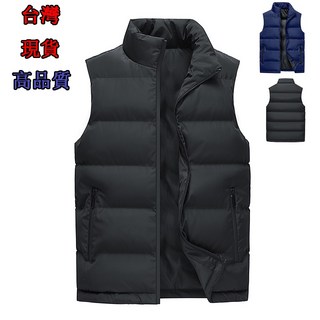 男士鋪棉背心秋冬季馬甲外套 休閑羽絨背心外套 保暖坎肩 立領無袖棉衣防風外套
