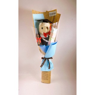 2樓小舖 畢業熊造型棉花糖花束, 詳見包裝, 詳見包裝