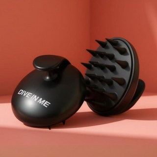 다이브인미 보들보들 저자극 위생 실리콘 두피 샴푸브러쉬, 1개, 블랙