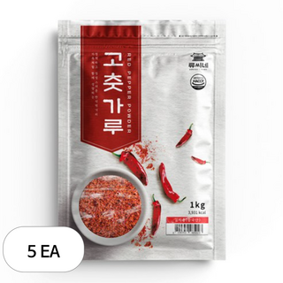류씨네 중국산 고춧가루 김치용, 1kg, 5개