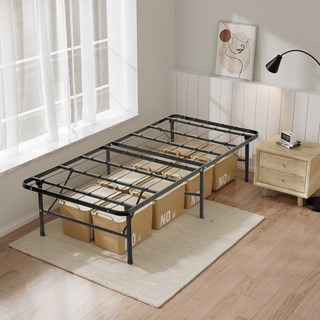 Bornoon 침대 프레임 접이식 침대 프레임 철제 침대 프레임, 블랙