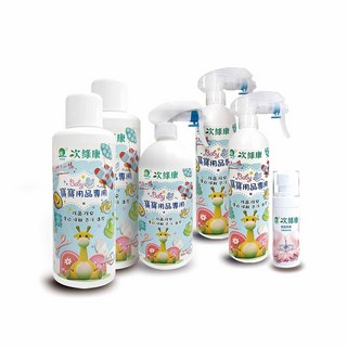 次綠康 寶寶專用次氯酸乾洗手液1Lx2+500mlx1+350mlx2+水樣乾洗手60ml(BA2109), 1個
