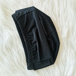 男女通用時尚泳帽 純色佈帽 百褶泳帽 成人不勒頭髮護耳遊泳帽, 1個, 黑色泳帽