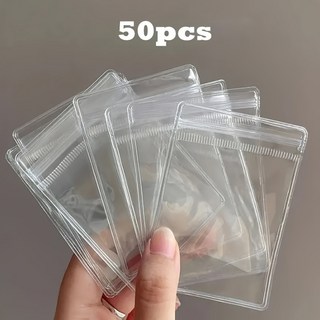 50pcs PVC 안티 변색 보석 가방 항산화 투명 지퍼 파우치 작은