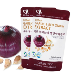 옥반식품 통마늘과빨간양파진액 마늘과 빨간양파가 만나 좋은, 90ml, 100개