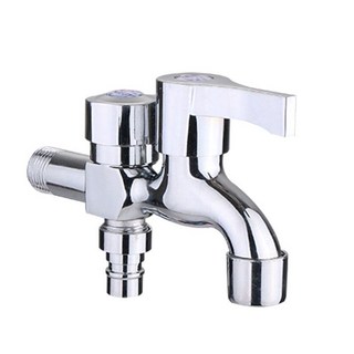 曼德旺洗衣機雙口水龍頭 一進二出 雙洗衣機拖把池 4分牙 送止水膠帶, 1個, 高配版尖嘴+網嘴