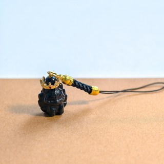 黑曜石皇冠造型手機吊飾, 黑曜石九尾狐, 1個