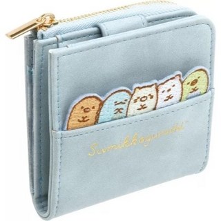 凱蒂日式精品 角落生物 刺繡圖案拉鍊短夾