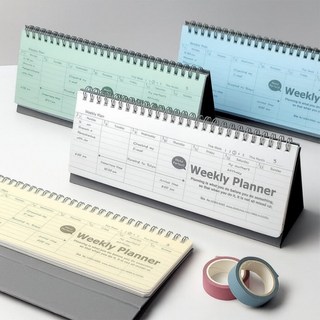 비버리코 탁상용 위클리 플래너 스탠딩 스케줄러, 연옥색, 1개