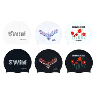 피닉스 디자인 실리콘 수영모 Ⅱ, 화이트, 1개