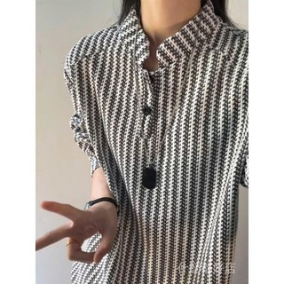 魚骨紋美式亨利領衛衣 大學女款秋季重磅千鳥格長袖T恤 內搭打底衫