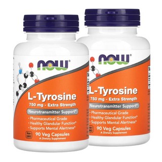 나우푸드 티로신 L티로신 타이로신 750mg 90캡슐 2개 Tyrosine, 90정