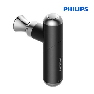 필립스 휴대용 BLDC 초경량 미니 마사지건 + 헤드 4종 세트 PPM7318, 블랙