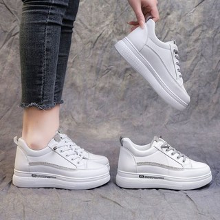 婕伊女鞋 韓風增高皮面水鑽休閒鞋 鬆緊帶小白鞋 懶人鞋 鬆糕鞋 上班休閒皆可