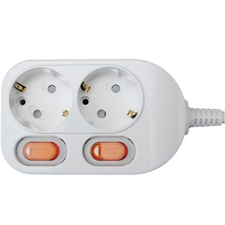 KUMHO Beongaepyo 省電型獨立開關2孔延長線, 白色, 5m, 1個