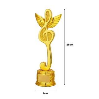 펜타그램 대회 트로피 메달 로즈 마이크 음악 기념품 골든 컬러, 1개, 색상: 6. 17