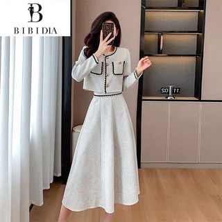 비비디아 Bibidia 여성 자켓 롱 원피스 슬림핏 하객룩 투피스 상하의세트(S~2XL) 5363
