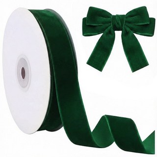 10마) 그린 벨벳리본 크리스마스리본 선물포장 트리꾸미기 리스만들기 카드 와인장식 축제용품 머리핀재료