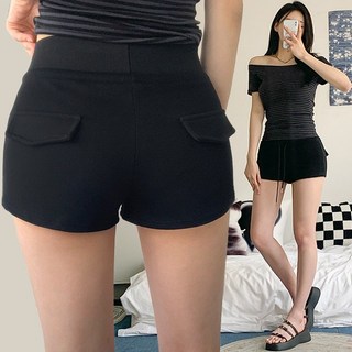 [몸매보정/2col] 포리 뒷포켓 3부 밴딩 반바지 숏팬츠