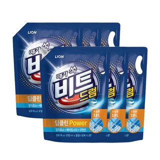 비트 딥클린 파워 액체세제 2L 드럼 리필 x 6개 /세탁세제 딥클린 파워, 3.비트 액체세제 딥클린 3L 용기 드럼x4개, 4개, 3L