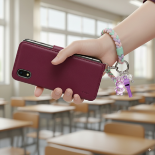 베라킴 야광토끼 호루라기 핸드폰스트랩 (도난방지 호신용), 1개, 긴줄퍼플