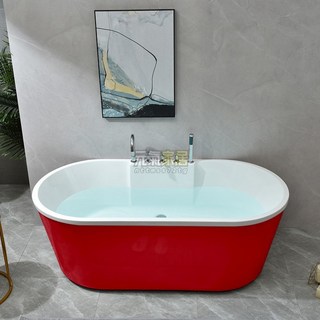 獨立式無縫對接彩色家用亞剋力浴缸成人兒童浴盆多色泡澡保溫浴缸浴缸 泡澡桶 泡澡缸 獨立浴缸 雙人浴缸, 1個, 五件套配置,1.2米