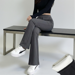 에이프릴랩스 세미 부츠컷 기모 밴딩 슬랙스 팬츠